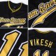 Men's Custom Black Crimson-Khaki Authentic Baseball Jersey