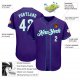 Men's Custom Purple White-Aqua Authentic Baseball Jersey