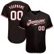 Men's Custom Black Red Pinstripe White-Red Authentic Baseball Jersey