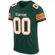 Men's Custom Green White-Orange Mesh Authentic Football Jersey