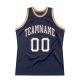 Men's Custom Navy White-Old Gold Authentic Throwback Basketball Jersey