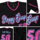 Men's Custom Black Pink-Light Blue Authentic Baseball Jersey