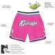 Men's Custom Pink White-Light Blue Authentic Throwback Basketball Shorts