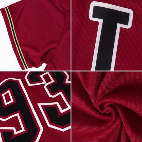 Men's Custom Crimson White-Black Authentic Baseball Jersey