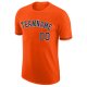 Men's Custom Orange Navy-White Performance T-Shirt