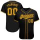 Men's Custom Black Gold Authentic Baseball Jersey