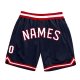 Men's Custom Navy White-Red Authentic Throwback Basketball Shorts