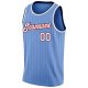 Men's Custom Light Blue Red Pinstripe White-Navy Authentic Basketball Jersey