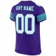 Men's Custom Purple White-Aqua Mesh Authentic Football Jersey