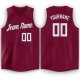 Men's Custom Maroon White V-Neck Basketball Jersey