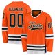 Men's Custom Orange Black-White Hockey Jersey