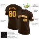 Men's Custom Brown Gold-White Performance T-Shirt