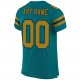 Men's Custom Teal Old Gold-Black Mesh Authentic Football Jersey