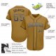 Men's Custom Old Gold Black-White Authentic Drift Fashion Baseball Jersey