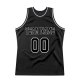 Men's Custom Black Black-White Authentic Throwback Basketball Jersey