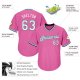 Men's Custom Pink White-Light Blue Authentic Throwback Rib-Knit Baseball Jersey Shirt