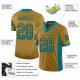 Men's Custom Old Gold Teal-Black Mesh Drift Fashion Football Jersey