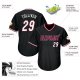 Men's Custom Black White-Maroon Authentic Throwback Rib-Knit Baseball Jersey Shirt