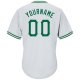 Men's Custom White Kelly Green Authentic Throwback Rib-Knit Baseball Jersey Shirt