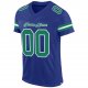 Men's Custom Royal Kelly Green-White Mesh Authentic Football Jersey