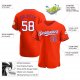 Men's Custom Orange White-Purple Authentic Baseball Jersey