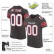 Men's Custom Pewter White-Red Mesh Authentic Football Jersey