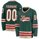 Men's Custom Green Cream-Red Hockey Jersey