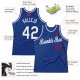 Men's Custom Royal White-Red Authentic Throwback Basketball Jersey