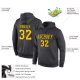 Men's Custom Stitched Anthracite Gold-Black Sports Pullover Sweatshirt Hoodie