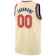 Men's Custom Cream Orange-Royal Round Neck Rib-Knit Basketball Jersey