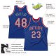 Men's Custom Royal Silver Gray-Red Authentic Throwback Basketball Jersey