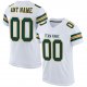 Men's Custom White Green-Gold Mesh Authentic Football Jersey