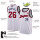 Men's Custom White Navy Pinstripe Red-Navy Authentic Basketball Jersey