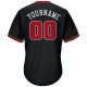 Men's Custom Black Red-White Authentic Throwback Rib-Knit Baseball Jersey Shirt