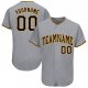 Men's Custom Gray Black-Gold Baseball Jersey