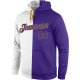 Men's Custom Stitched White Purple-Old Gold Split Fashion Sports Pullover Sweatshirt Hoodie