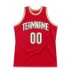 Men's Custom Red White-Old Gold Authentic Throwback Basketball Jersey