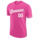 Men's Custom Pink White Performance T-Shirt