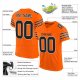 Men's Custom Orange Black-White Mesh Authentic Football Jersey