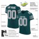 Men's Custom Midnight Green Gray-White Mesh Authentic Football Jersey