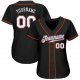 Men's Custom Black White-Orange Authentic Baseball Jersey