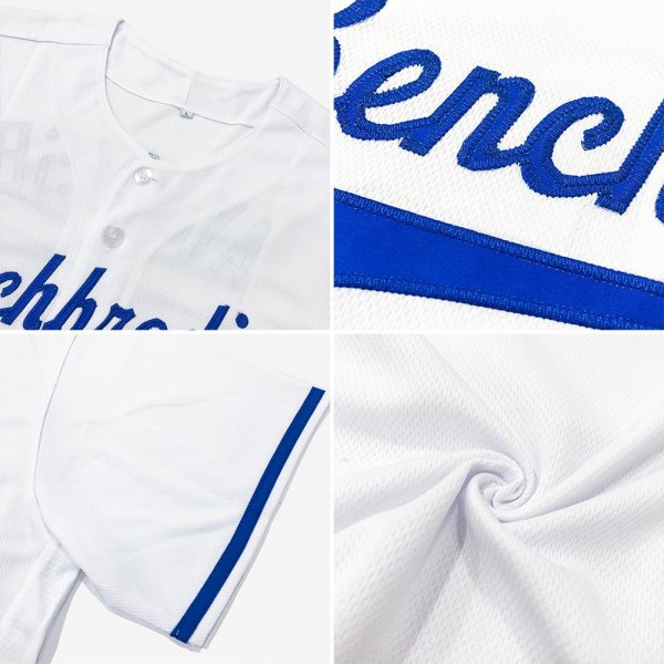 Men's Custom White Navy-Powder Blue Authentic Baseball Jersey