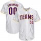 Men's Custom White Purple Pinstripe Purple-Gold Authentic Baseball Jersey