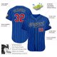 Men's Custom Royal White Pinstripe Red-Black Authentic Baseball Jersey