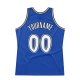 Men's Custom Blue White-Black Authentic Throwback Basketball Jersey