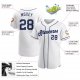 Men's Custom White Navy Authentic Baseball Jersey