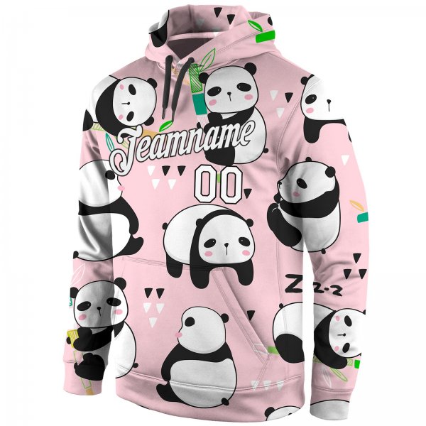 Men's Custom Stitched Graffiti Pattern White-Black 3D "Panda" Sports Pullover Sweatshirt Hoodie