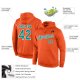 Men's Custom Stitched Orange Aqua-White Sports Pullover Sweatshirt Hoodie