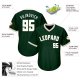 Men's Custom Green White-Cream Authentic Throwback Rib-Knit Baseball Jersey Shirt