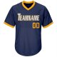 Men's Custom Navy Gold-White Authentic Throwback Rib-Knit Baseball Jersey Shirt